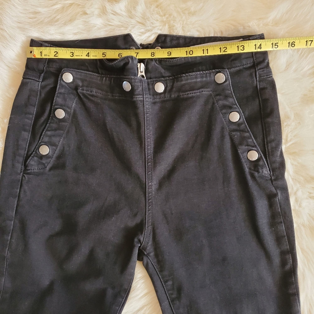 Rag & Bone Penton Skinny High Waist Snap Front Black Jeans Size 29 - Picture 13 of 15